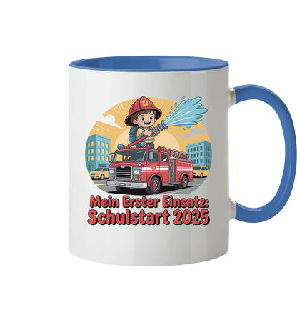Mein erster Einsatz – Schulstart 2025 Feuerwehr Kind - Tasse zweifarbig