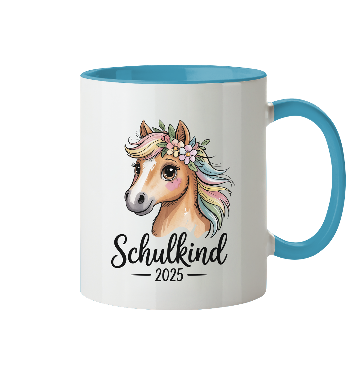 Pferdeglück Schulkind Tasse personalisierbar