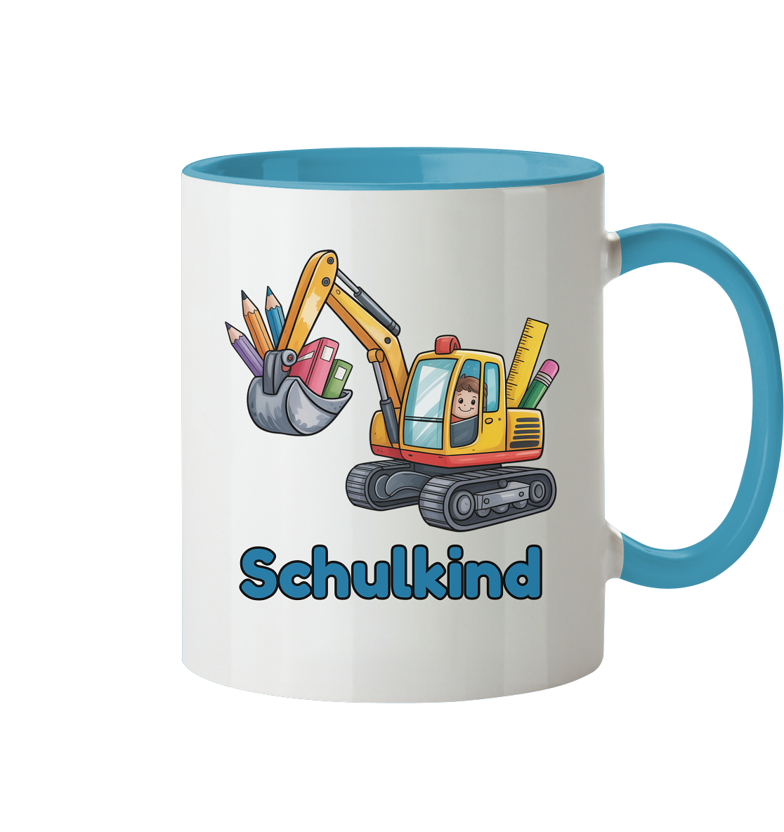 Bagger Schulkind Tasse personalisierbar