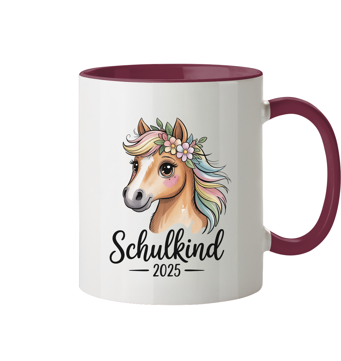 Pferdeglück Schulkind Tasse personalisierbar