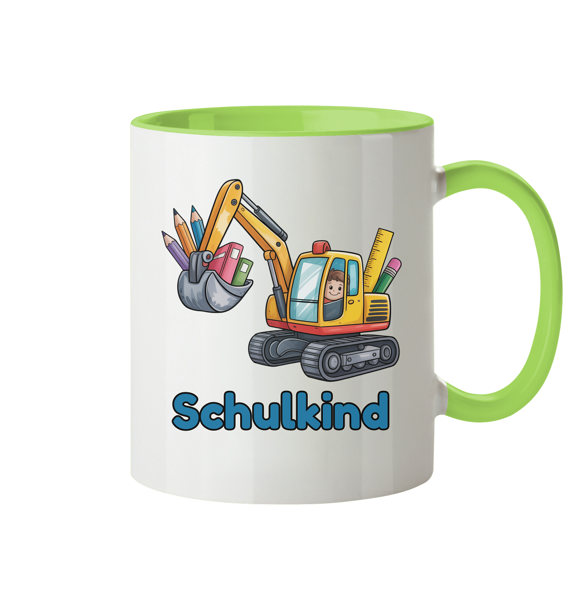 Bagger Schulkind Tasse personalisierbar