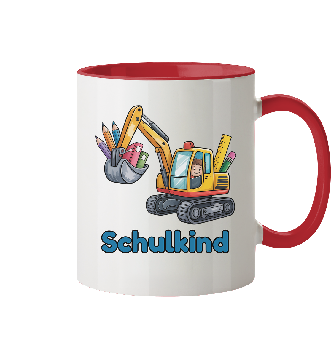 Bagger Schulkind Tasse personalisierbar
