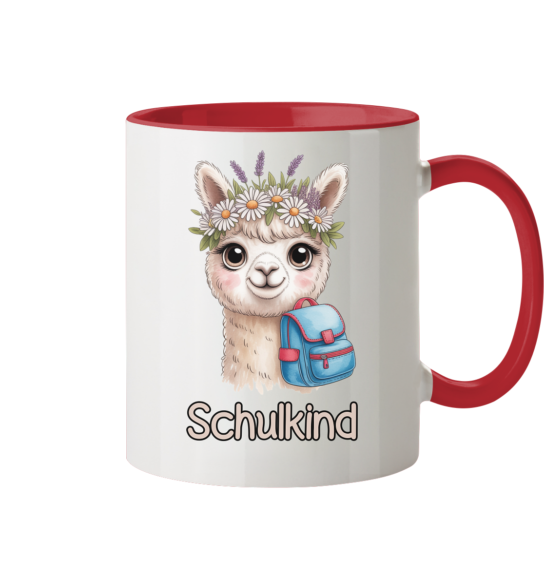 Alpaka Schulkind  Tasse personalisierbar