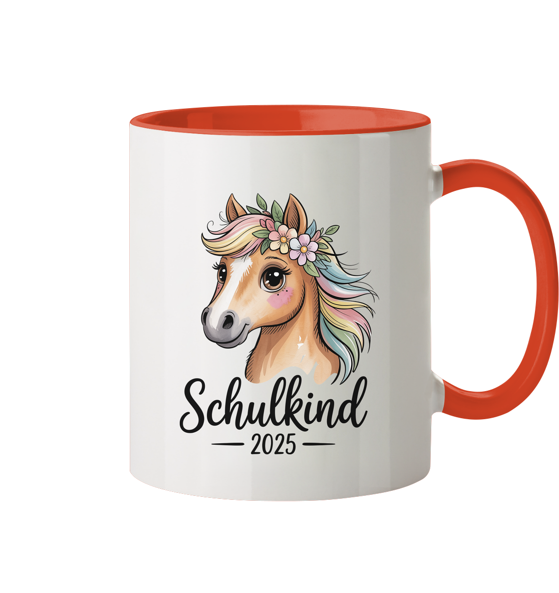 Pferdeglück Schulkind Tasse personalisierbar
