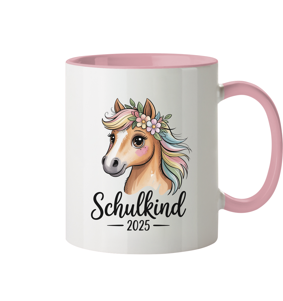 Pferdeglück Schulkind Tasse personalisierbar