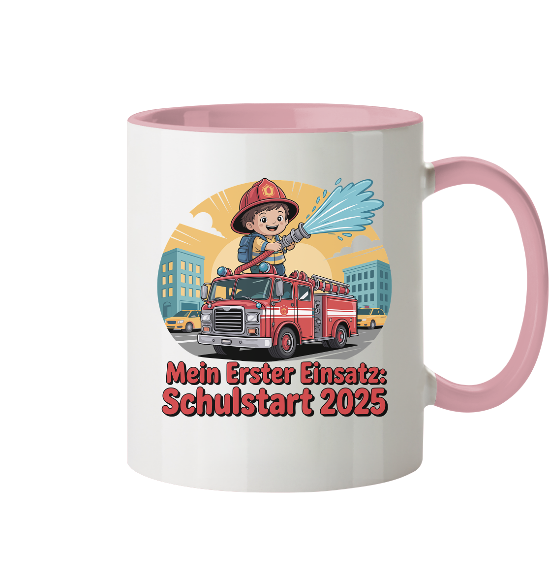 Mein erster Einsatz – Schulstart 2025 Feuerwehr Kind - Tasse zweifarbig
