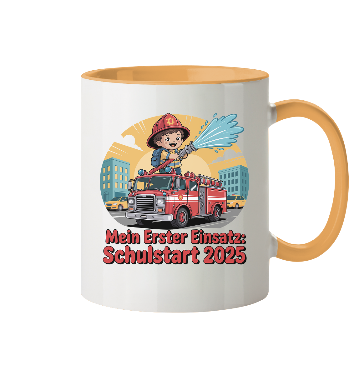 Mein erster Einsatz – Schulstart 2025 Feuerwehr Kind - Tasse zweifarbig