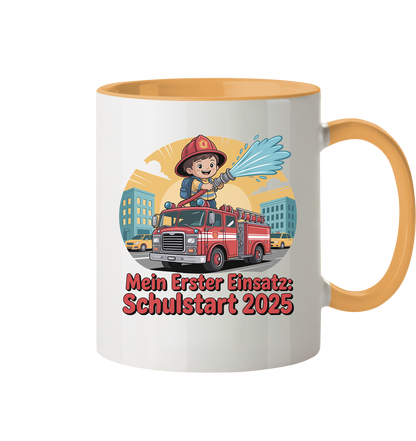 Mein erster Einsatz – Schulstart 2025 Feuerwehr Kind - Tasse zweifarbig