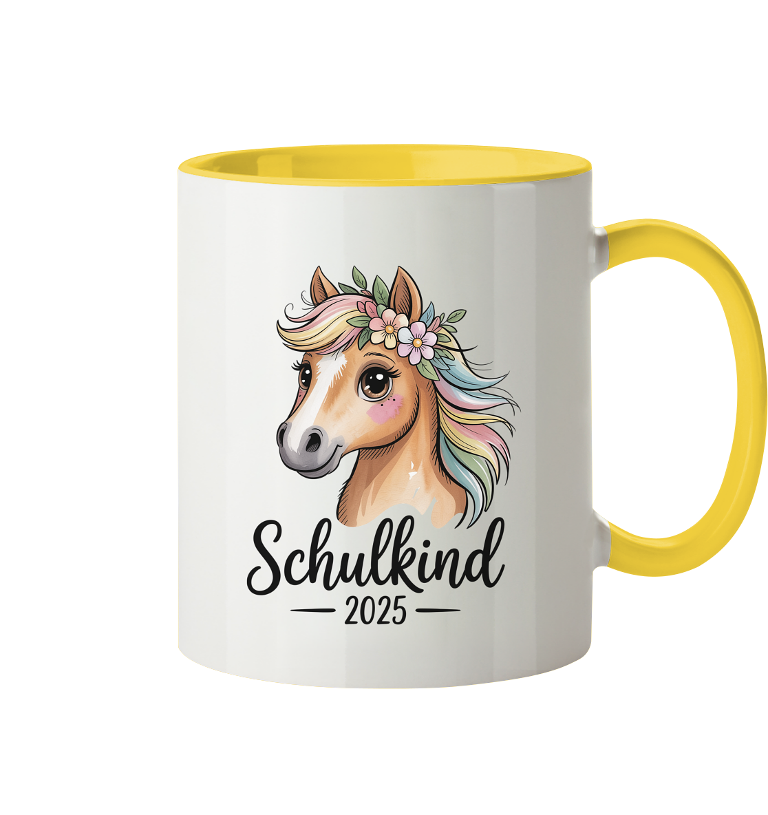 Pferdeglück Schulkind Tasse personalisierbar