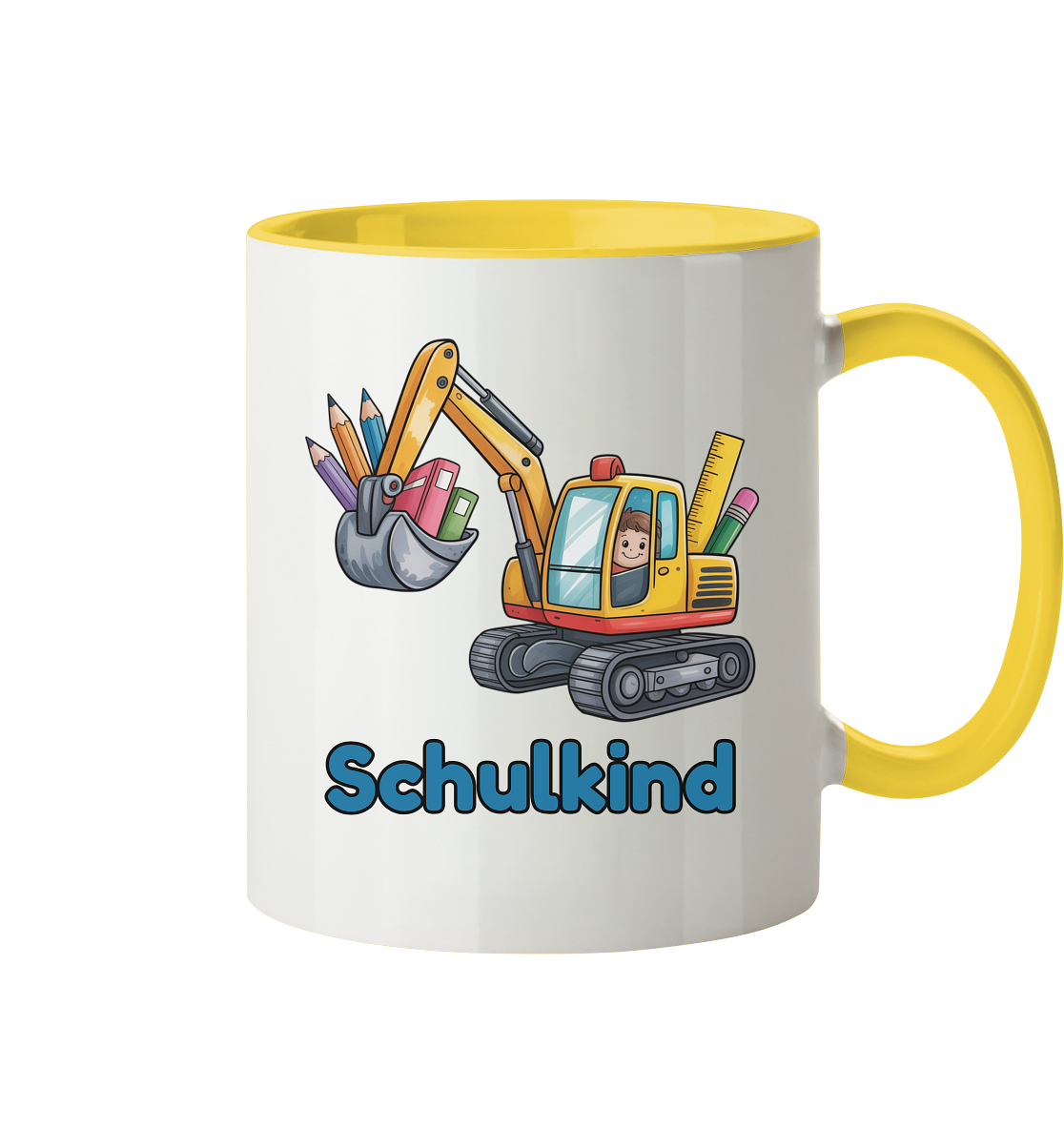 Bagger Schulkind Tasse personalisierbar